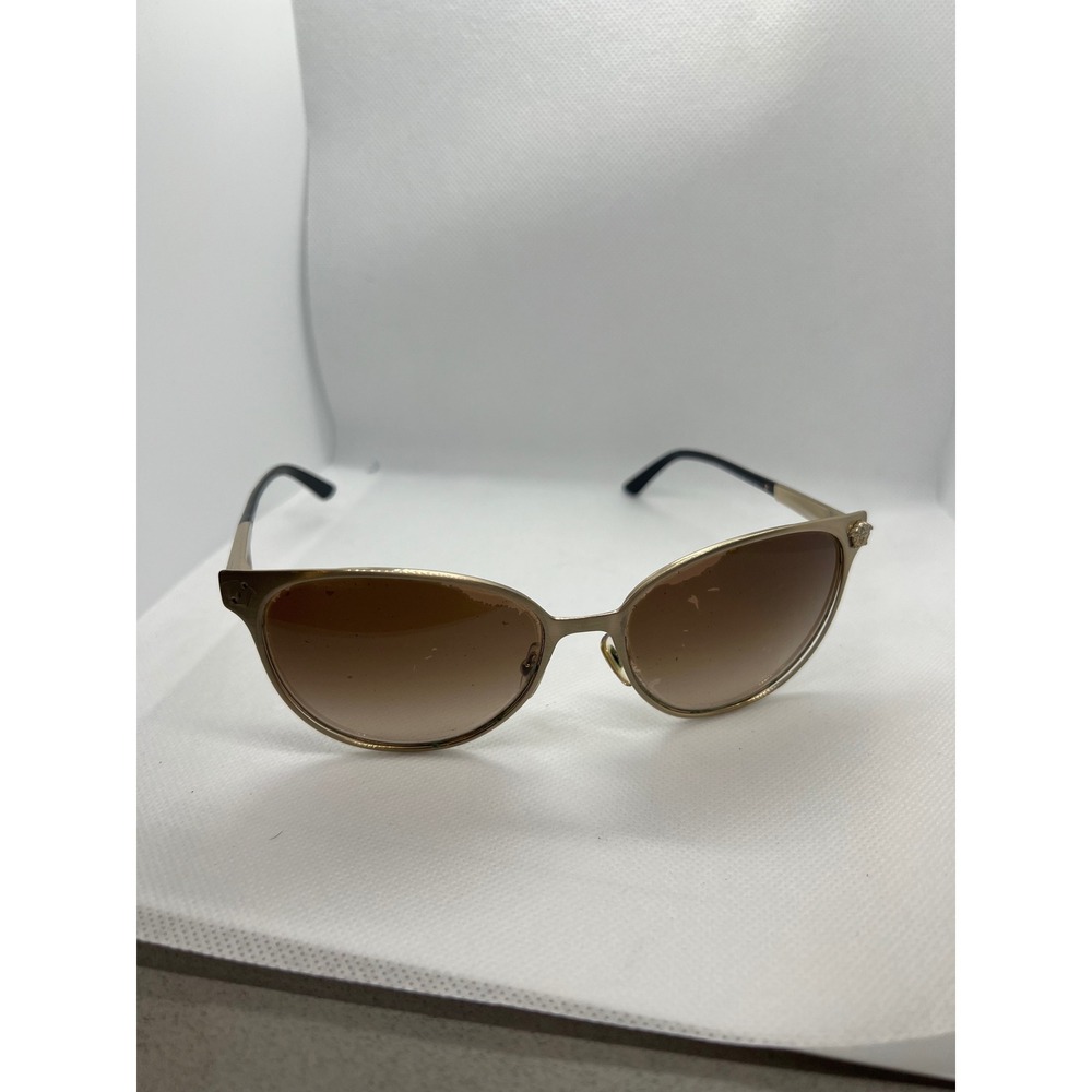 VERSACE Sunglasses Gold Metal Frame‎ Brown Gradient Lens Designer Fashion
